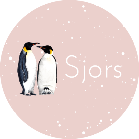 Sluitsticker pinguins sneeuw