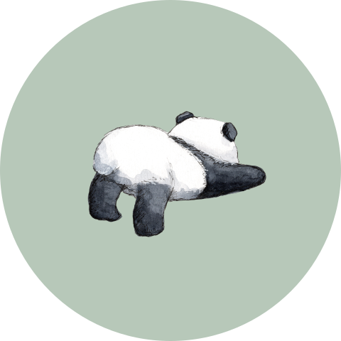 Sluitsticker baby panda groen