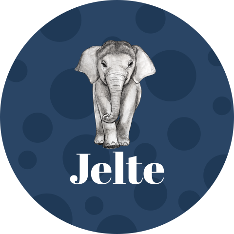 Sluitsticker baby olifant dots