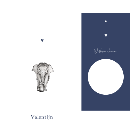 Labelkaart met baby Olifant