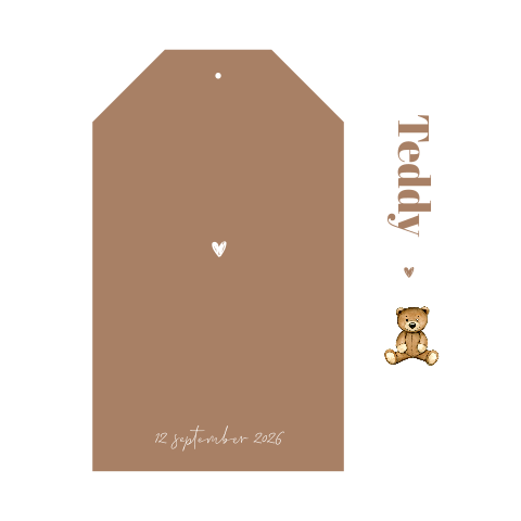 Labelkaartje met teddybeer