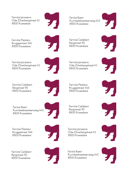 Adresstickers 97x34mm ronde hoek