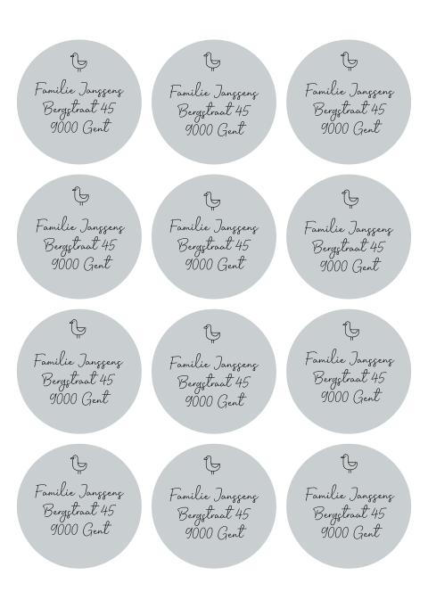 Adressticker rond 63mm