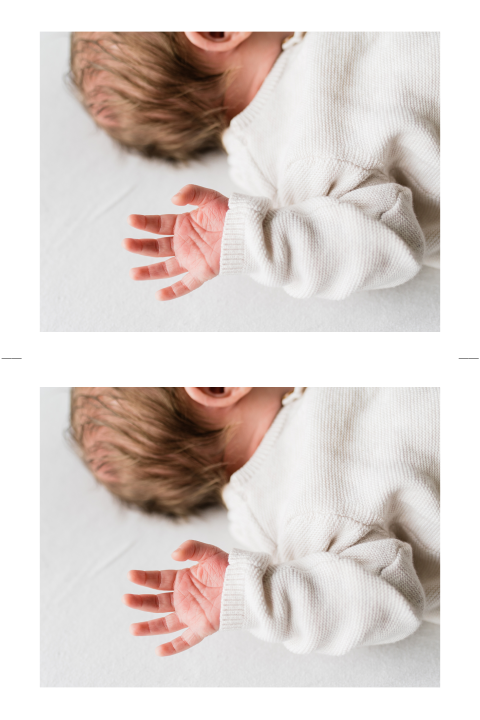 Fotolabel voor je geboortekaartje met 2 foto's
