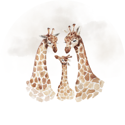 Sluitzegel giraffe met baby