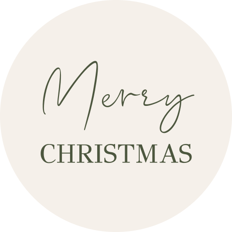 Sticker kerstkaart merry Christmas