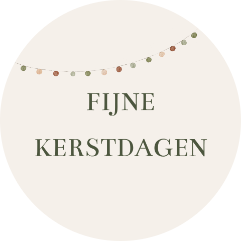 Sticker kerstkaart slinger fijne kerstdagen