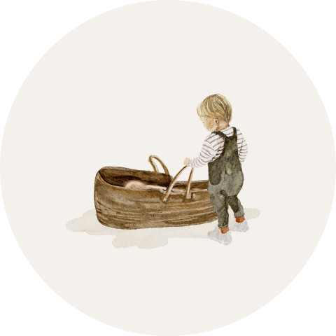 Sluitsticker geboortekaartje tweede kindje met een broertje
