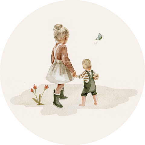 Sluitsticker baby tweede kindje zus met broertje