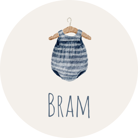 Doopsuiker sticker jongen blauwe romper jongen