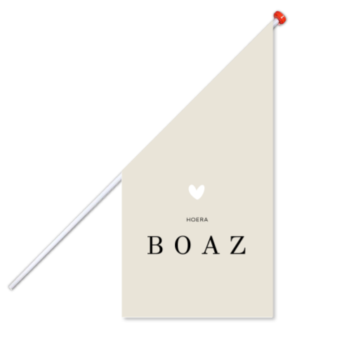beige geboortevlag met naam