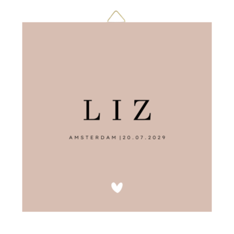 minimalistisch geboorte tegeltje roze