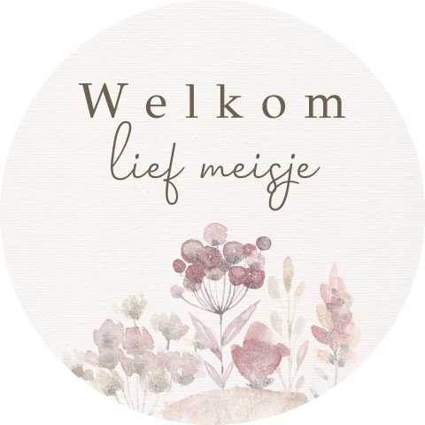 Mooie sluitzegel met waterverf bloemen en aanpasbare tekst