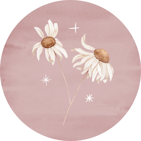 Sluitzegel met droogbloemen en getekende sterretjes