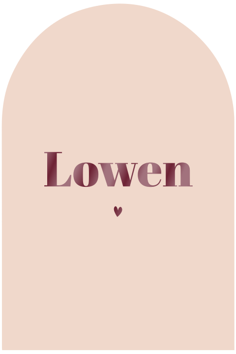 Boogvorm geboortekaartje met spot UV lak