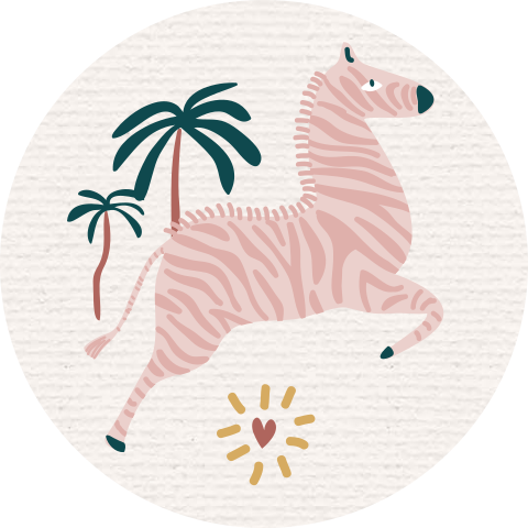 Bijpassende sluitzegel met bohemian zebra en palmbomen