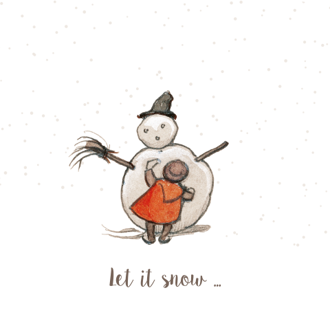 Tegeltje Kerst Anton Pieck sneeuwpop