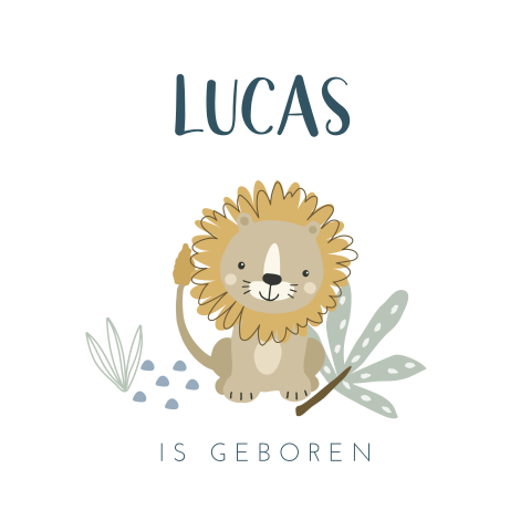 Ronde raamsticker voor jongen met leeuw