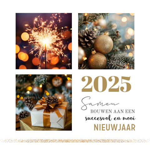 Zakelijke kerstkaart 3 foto met tekst werkrelaties