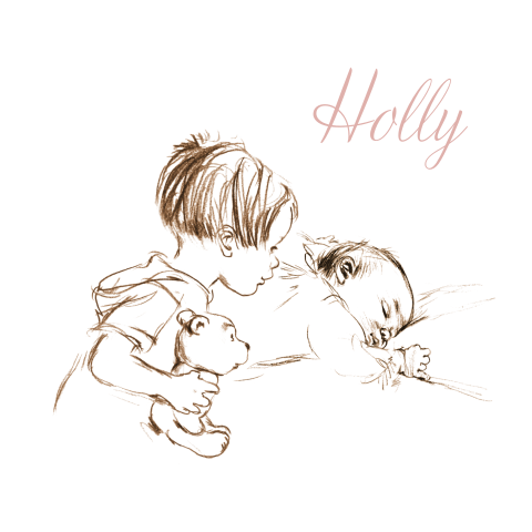 Geboortekaart pentekening baby grote broer