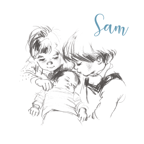 Geboortekaart pentekening baby broer en zus