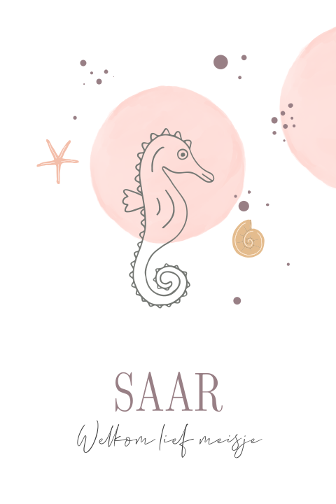 Raamsticker meisje sealife zeepaardje roze