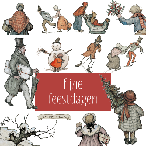 Kerstkaart Anton Pieck collage