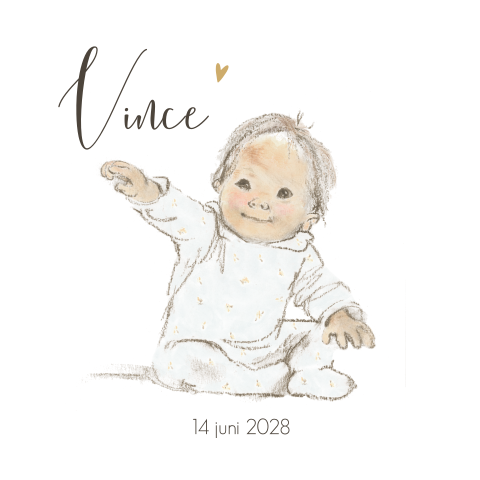 Pentekening kleur reikende lieve baby