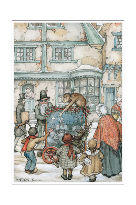 Kerstkaart Anton Pieck draaiorgel