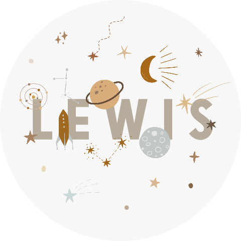 Ronde raamsticker jongen space