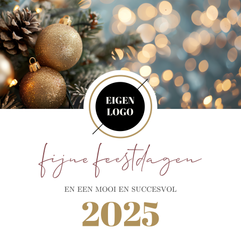 Zakelijke kerstkaart fijne feestdagen met foto