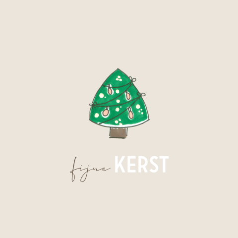 Kerst tegeltje kerstboom groen met beige
