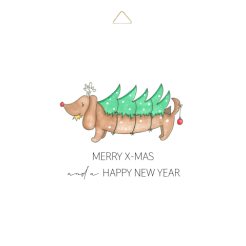 Kerst Tegeltje teckel met kerstboom