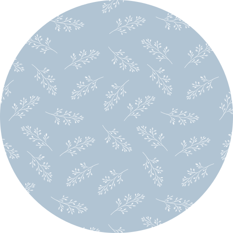 Sluitsticker voor geboortekaartje blauw met takjes
