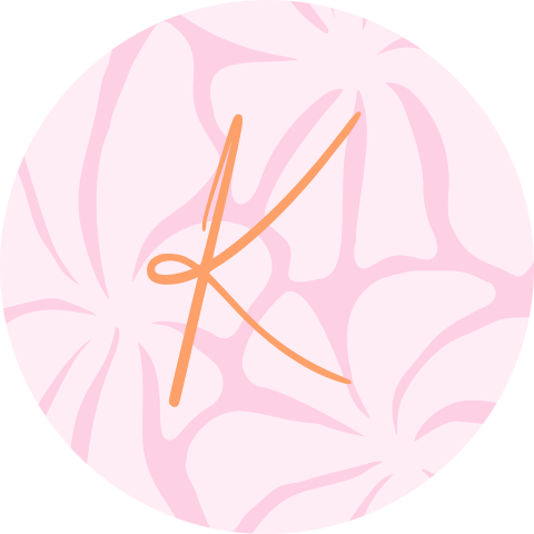 Sluitsticker abstracte bloemen roze oranje