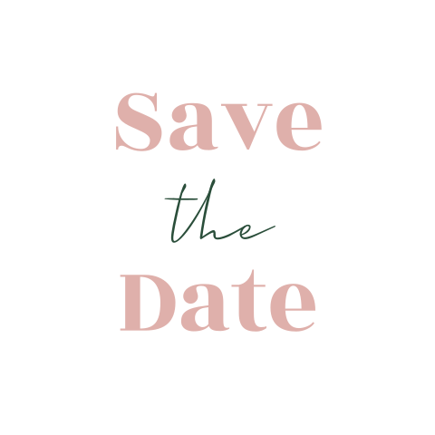 Sluitsticker save the date groen roze