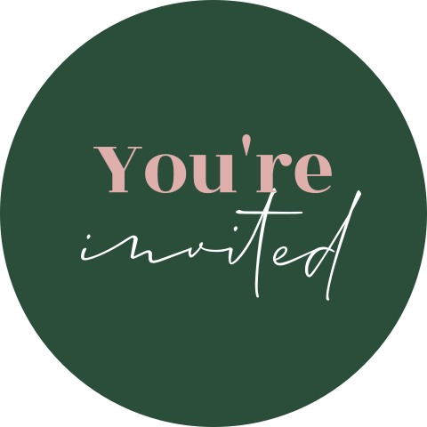 Sluitsticker trouwkaart you're invited groen roze