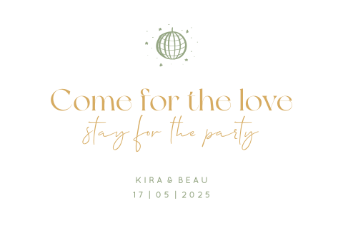 Welkomstbord come for the love salie groen goud