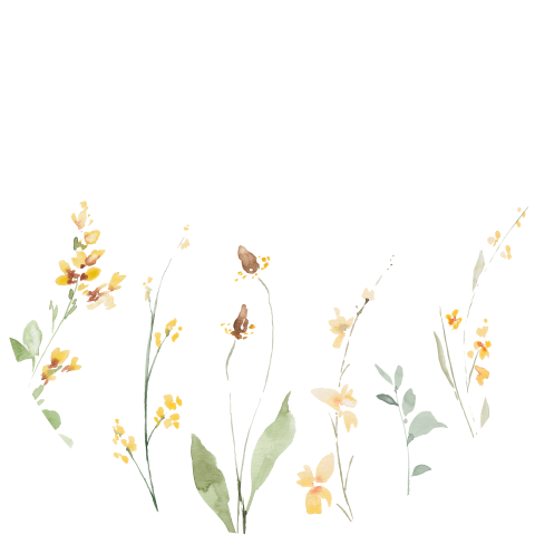 Sluitstickers geboortekaartje lente geel veldbloemen