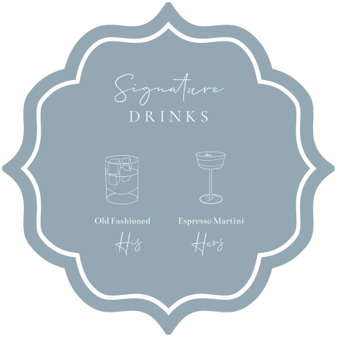 Signature drinks dreamy wildflowers pastel blauw