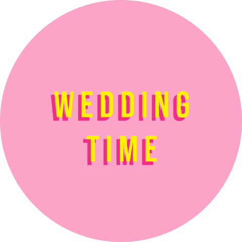 Sluitsticker wedding time zomers neon kleuren roze geel