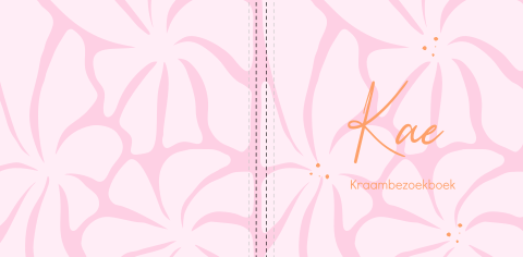 Kraambezoekboek abstracte bloemen roze oranje