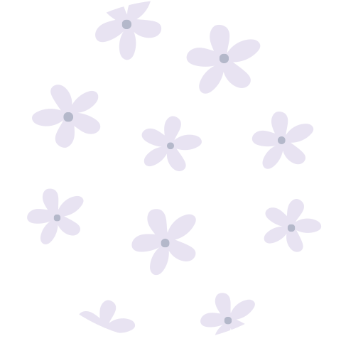 Sluitsticker lila bloemetjes