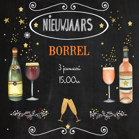 Uitnodiging nieuwjaarsborrel met drankjes