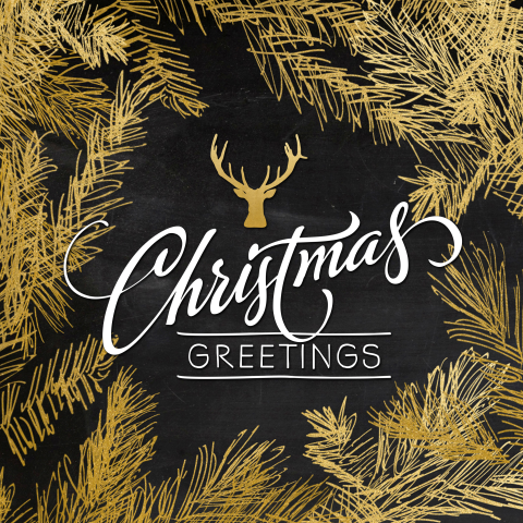 Mooie kerstkaart met krijbord en handlettering