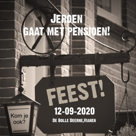 Uitnodiging in de vorm van een uithangbord