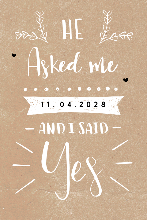Trouwkaart kraftlook typografie