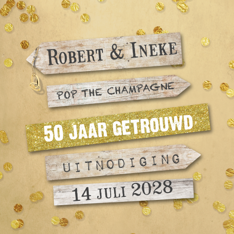 Uitnodiging maken 50 jaar getrouwd wegwijzer