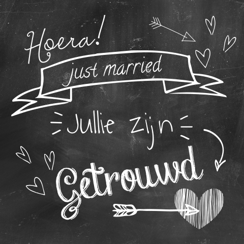 Trouwkaart felicitatie - Just Married 