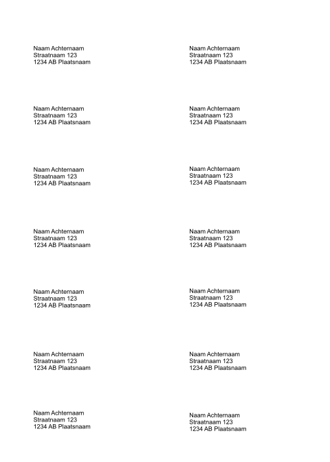 Adressticker afgeronde hoek 97 x 34 mm (14 stuks)